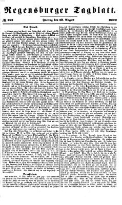 Regensburger Tagblatt Freitag 13. August 1869