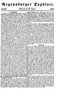 Regensburger Tagblatt Mittwoch 25. August 1869