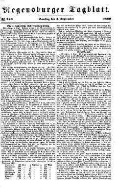 Regensburger Tagblatt Samstag 4. September 1869