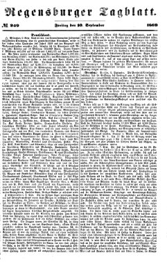 Regensburger Tagblatt Freitag 10. September 1869