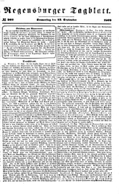 Regensburger Tagblatt Donnerstag 23. September 1869