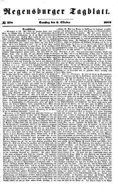 Regensburger Tagblatt Samstag 9. Oktober 1869