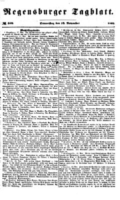 Regensburger Tagblatt Donnerstag 18. November 1869