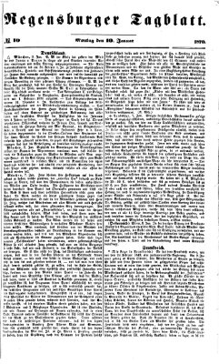 Regensburger Tagblatt Montag 10. Januar 1870