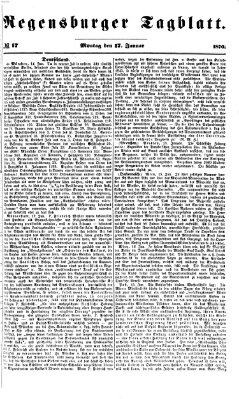 Regensburger Tagblatt Montag 17. Januar 1870