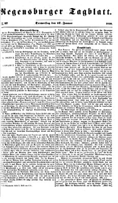 Regensburger Tagblatt Donnerstag 27. Januar 1870