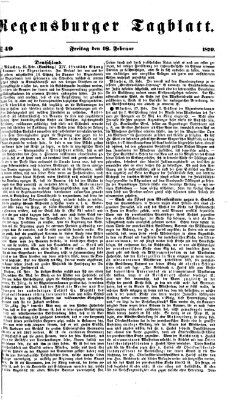 Regensburger Tagblatt Freitag 18. Februar 1870