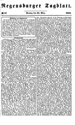 Regensburger Tagblatt Montag 28. März 1870