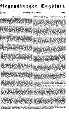 Regensburger Tagblatt Samstag 23. April 1870