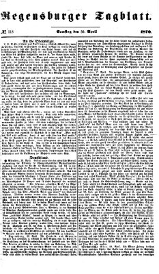 Regensburger Tagblatt Samstag 30. April 1870
