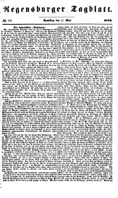 Regensburger Tagblatt Samstag 21. Mai 1870