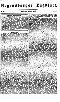 Regensburger Tagblatt Samstag 25. Juni 1870