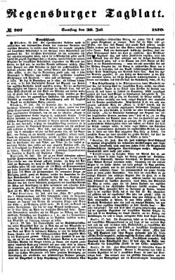 Regensburger Tagblatt Samstag 30. Juli 1870