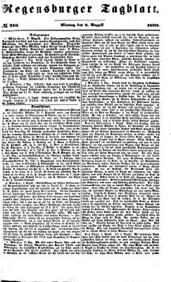 Regensburger Tagblatt Montag 8. August 1870