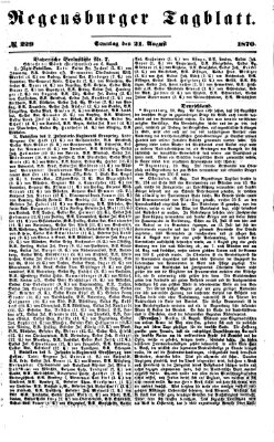 Regensburger Tagblatt Sonntag 21. August 1870