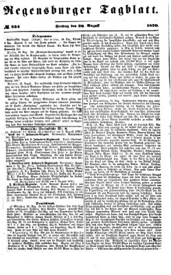 Regensburger Tagblatt Freitag 26. August 1870