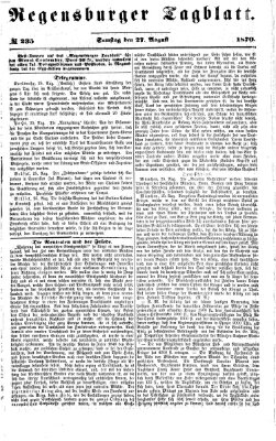 Regensburger Tagblatt Samstag 27. August 1870