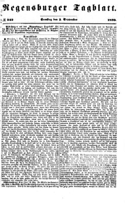 Regensburger Tagblatt Samstag 3. September 1870