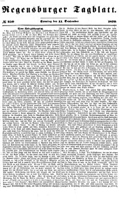 Regensburger Tagblatt Sonntag 11. September 1870