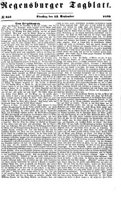 Regensburger Tagblatt Dienstag 13. September 1870