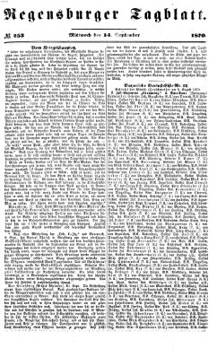 Regensburger Tagblatt Mittwoch 14. September 1870