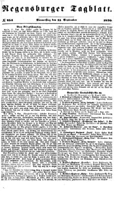 Regensburger Tagblatt Donnerstag 15. September 1870