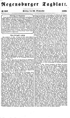 Regensburger Tagblatt Freitag 23. September 1870