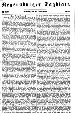 Regensburger Tagblatt Samstag 24. September 1870