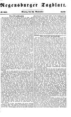 Regensburger Tagblatt Montag 26. September 1870