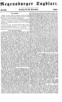 Regensburger Tagblatt Dienstag 27. September 1870