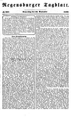 Regensburger Tagblatt Donnerstag 29. September 1870