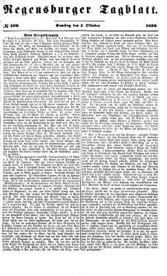 Regensburger Tagblatt Samstag 1. Oktober 1870