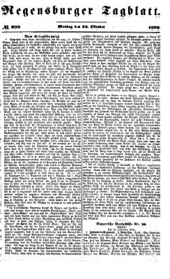 Regensburger Tagblatt Montag 24. Oktober 1870