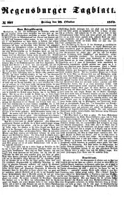 Regensburger Tagblatt Freitag 28. Oktober 1870