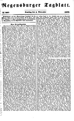 Regensburger Tagblatt Samstag 5. November 1870