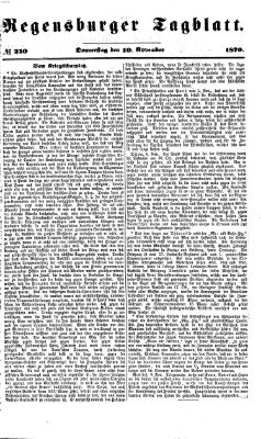 Regensburger Tagblatt Donnerstag 10. November 1870