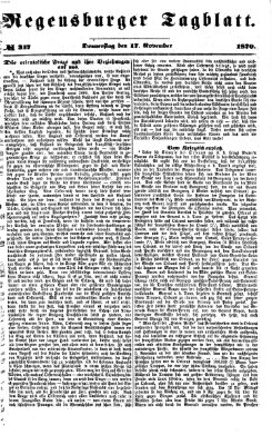 Regensburger Tagblatt Donnerstag 17. November 1870