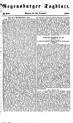 Regensburger Tagblatt Montag 19. Dezember 1870