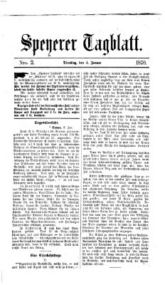 Speyerer Tagblatt Dienstag 4. Januar 1870