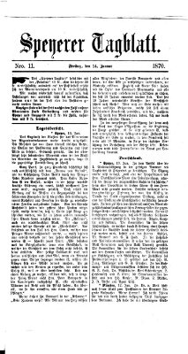 Speyerer Tagblatt Freitag 14. Januar 1870