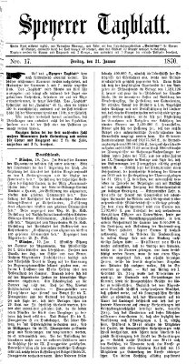 Speyerer Tagblatt Freitag 21. Januar 1870