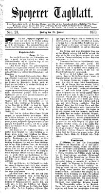 Speyerer Tagblatt Freitag 28. Januar 1870