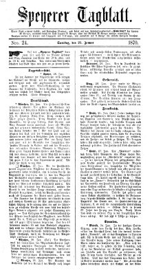 Speyerer Tagblatt Samstag 29. Januar 1870