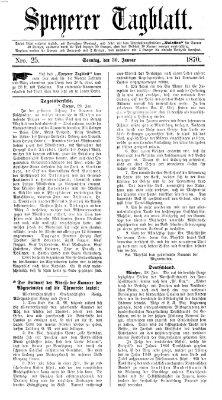 Speyerer Tagblatt Sonntag 30. Januar 1870