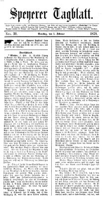 Speyerer Tagblatt Samstag 5. Februar 1870