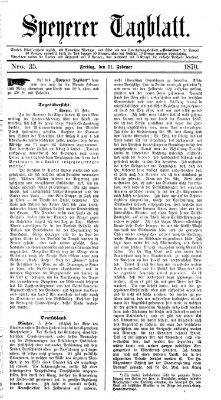 Speyerer Tagblatt Freitag 11. Februar 1870