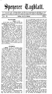 Speyerer Tagblatt Freitag 18. Februar 1870