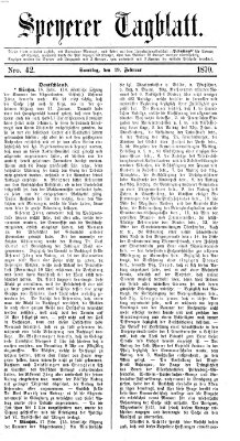 Speyerer Tagblatt Samstag 19. Februar 1870