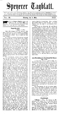 Speyerer Tagblatt Dienstag 8. März 1870