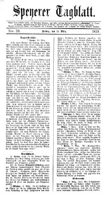 Speyerer Tagblatt Freitag 11. März 1870